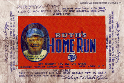 Babe Ruth's Home Run Chocolate Coated Candy Bar 1928